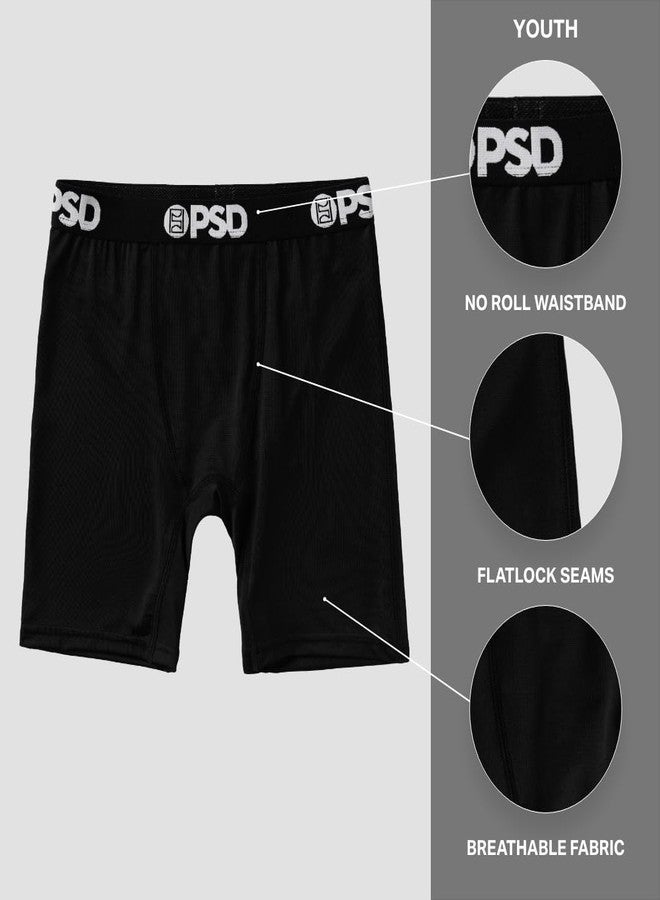 PSD سراويل بوكسر للأولاد من PSD - عبوة من 3 قطع من القطن الأسود، ملابس داخلية مريحة وجيدة التهوية للأولاد، مقاس صغير - Image 5